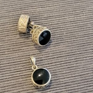 Earrings/Pendant Set (Silver/Onyx)